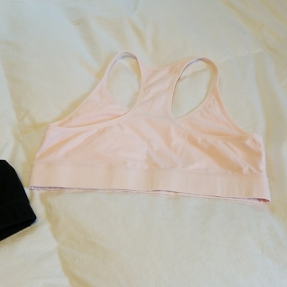 2 Pact Organic Cotton racer back bras, one light Pink, one Blk - Picture 2 of 10